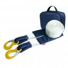 Ремень буксировочный эластичный 8 т 4 м серия "Туризм" Крюк/Крюк + сумка(синий) T-plus T014601
