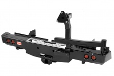 Бампер задний РИФ Mitsubishi L200 2015+ с площ. под лебёдку, квад. под фаркоп, калиткой и фонарями  RIFTMQ-20236