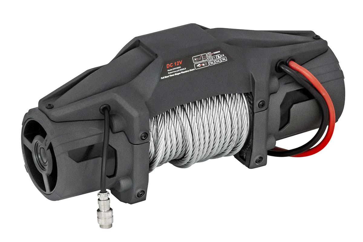 Лебёдка автомобильная электрическая 12V Runva 6000 lbs 2722 кг (стальной трос) EWV6000F