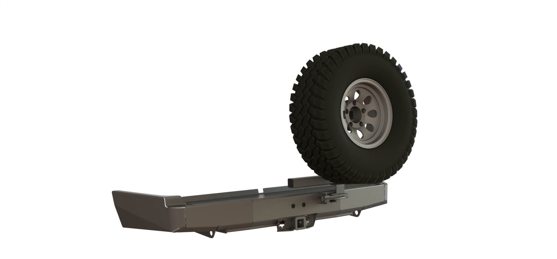 Бампер силовой задний Toyota Land Cruiser 80 с квадратом под фаркоп и калиткой STC-TLC80-BR-C2