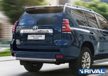 Защита заднего бампера d76 короткая RIVAL Toyota Land Cruiser 150 Prado 2017-  R.5721.006