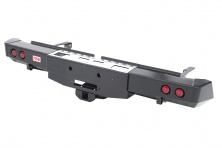 Бампер задний с площадкой под лебёдку, квадратом под фаркоп и фонарями РИФ Toyota Hilux 2015+  RIFREV-20135