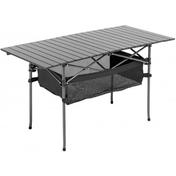 Стол складной Premier 120x55x65см., реечная столешница алюминий, с отделением под посуду  PR-MC-608