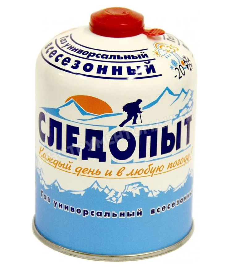 Баллон газовый резьбовой СЛЕДОПЫТ 450 гр., всесезонный  PF-FG-450