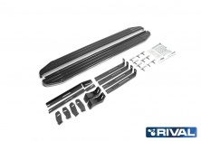 Порог-площадка "Premium" A193ALP + комплект крепежа RIVAL Ssang Yong Actyon Sport 2012-  A193ALP.5304.1