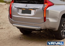 Защита заднего бампера  d76 RIVAL Mitsubishi Pajero Sport 2016-  R.4012.009