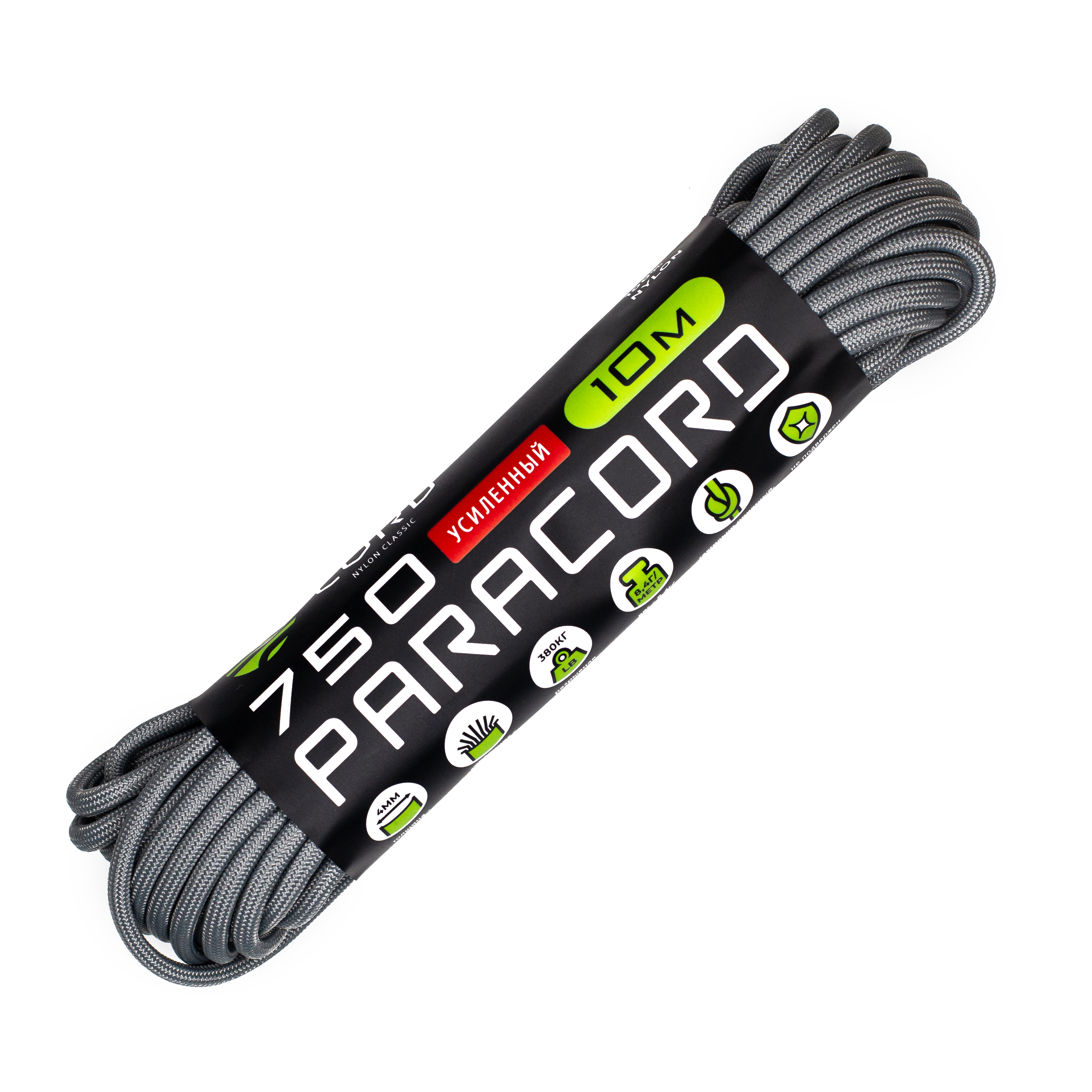Паракорд 750 CORD nylon 10м (steel gray)  750.N10.ST.G