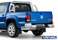 Защита заднего бампера d76+d42 уголки RIVAL Volkswagen Amarok 2016-  R.5804.010