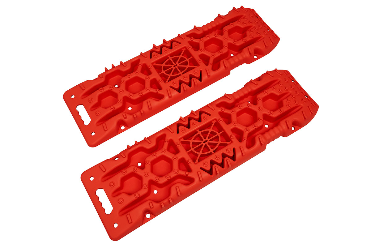 Сенд-траки пластиковые 108х31 см усиленные, с площадкой под домкрат, красные (2 шт.) TX002