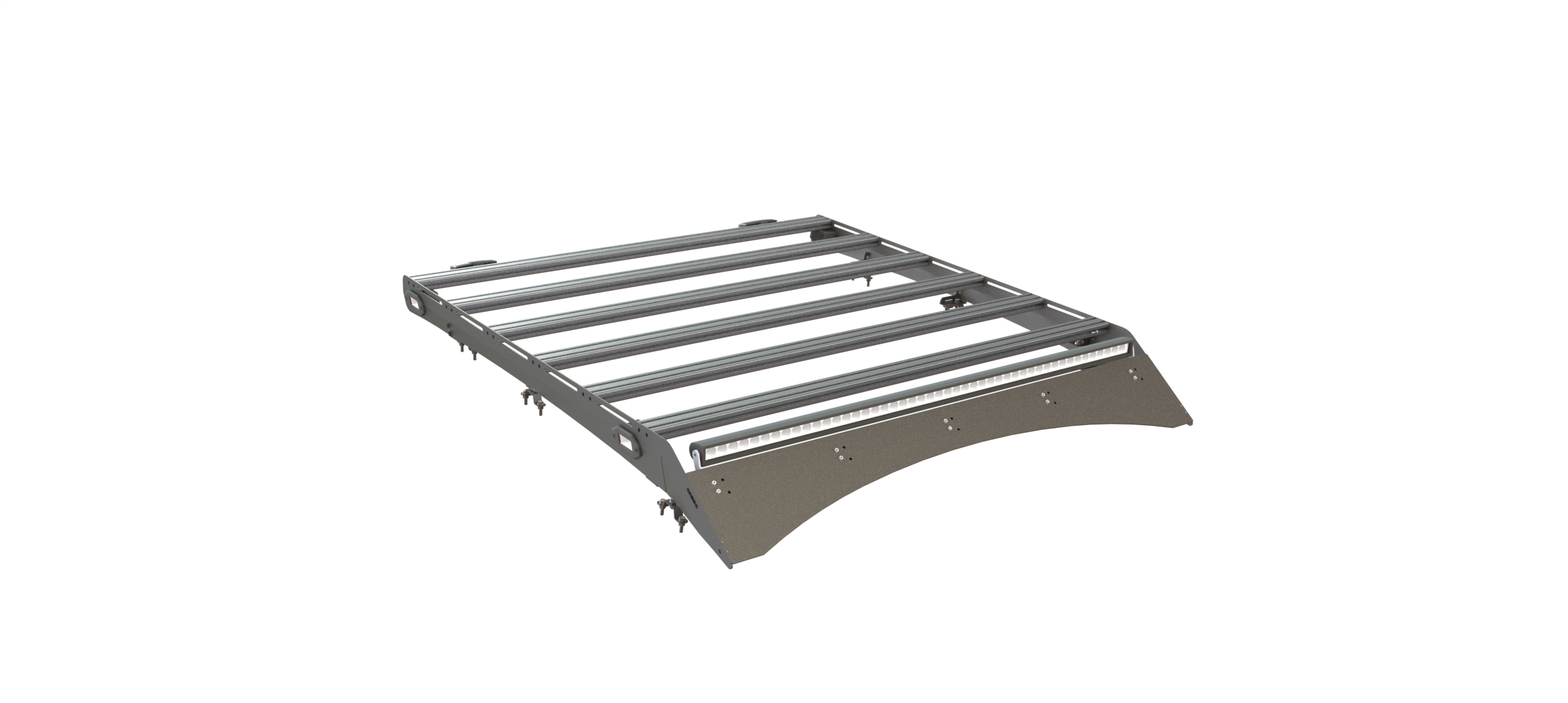 Багажник экспедиционный УСИЛЕННЫЙ STC Toyota Tundra Double Cab с дальним, рабочим и задним светом  STC-TTDC-TRH-L1L2L3