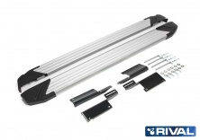 Порог-площадка "Silver" F180AL + комплект крепежа RIVAL Lada 4x4 5D 1993-/Lada 4x4 Urban 5D 2016-  F180AL.6004.1