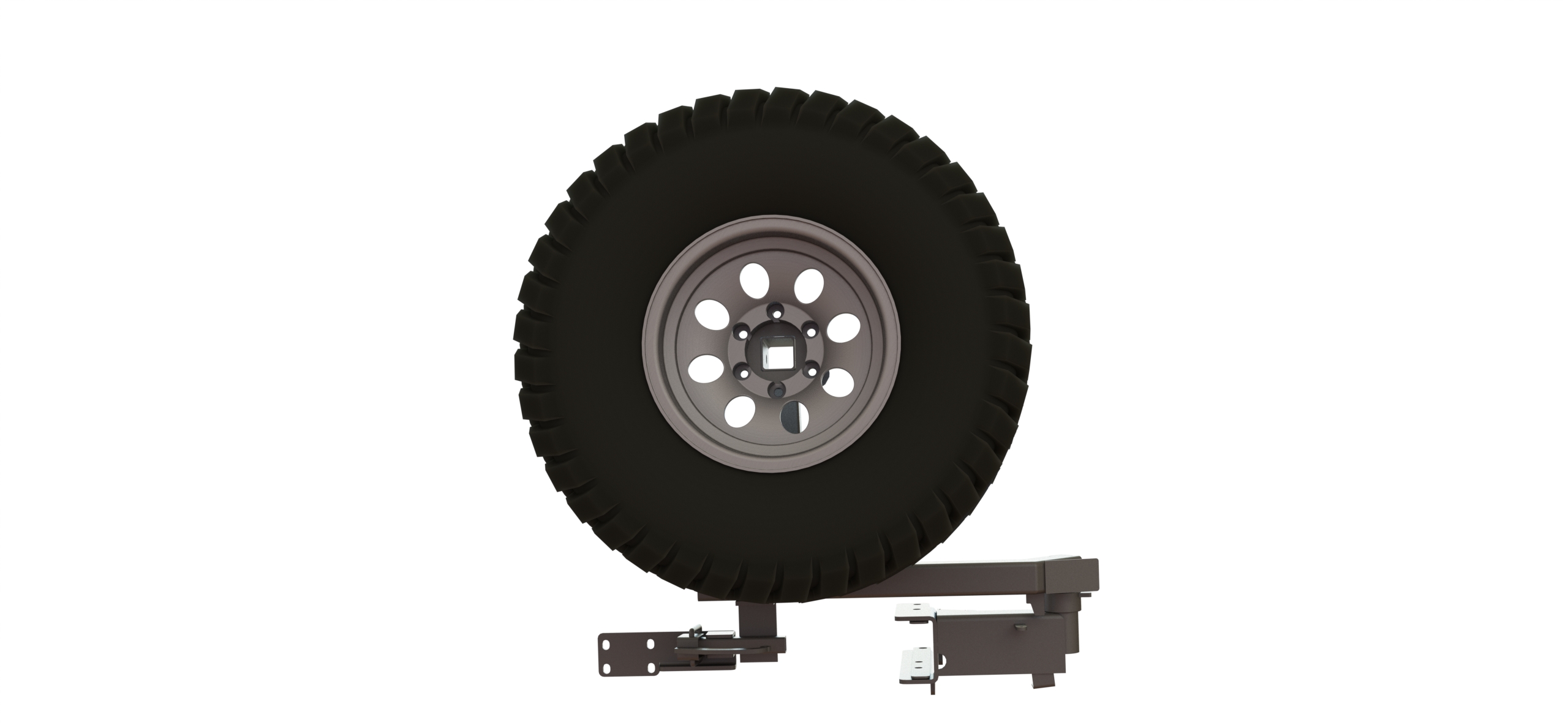 Калитка в штатный бампер Toyota Land Cruiser 76 с квадратом под фаркоп STC-TLC76-G