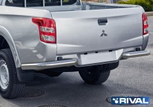 Защита заднего бампера d76 уголки RIVAL Mitsubishi L200 2015-  R.4011.006