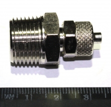 Фитинг прямой с наружной резьбой G3/8 и накидной гайкой 6/4 Camozzi  8752