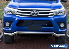 Защита переднего бампера d57 волна (кроме Exclusive) RIVAL Toyota Hilux 2015- R.5716.004