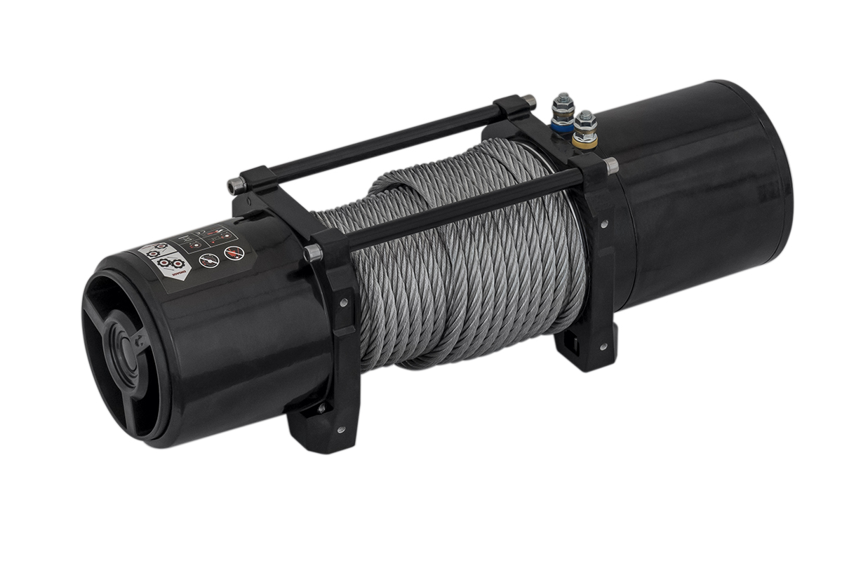 Лебёдка автомобильная электрическая 12V Runva 6000 lbs 2722 кг (стальной трос) EWV6000S