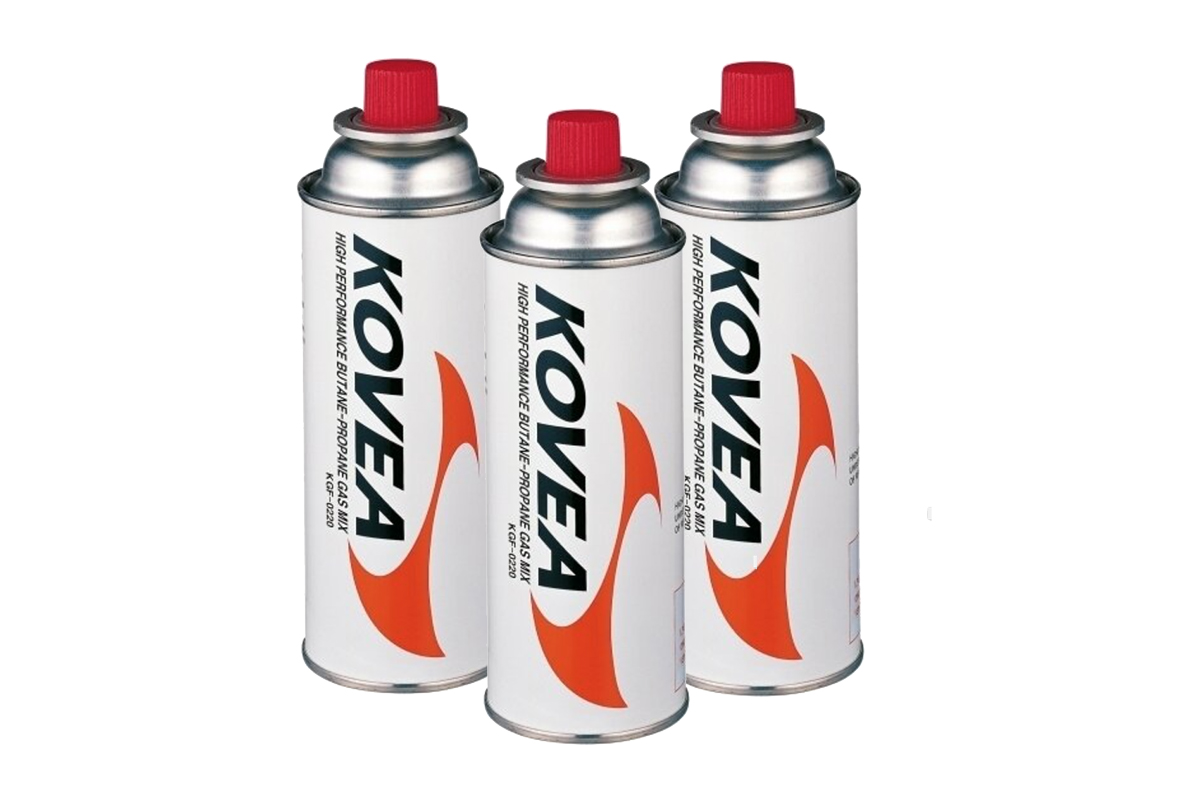 Баллон газовый цанговый KOVEA Nozzle type gas 220 г комплект 3 шт.  KGF-220-SET3