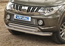 Решетка бампера d10 RIVAL Mitsubishi L200 2015-  G.4002.001