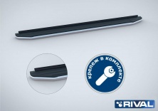 Порог-площадка "Premium" A193ALP + комплект крепежа RIVAL Volkswagen Amarok 2016-  A193ALP.5803.2