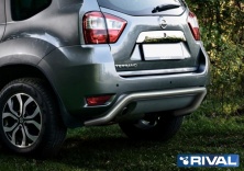 Защита заднего бампера d57 скоба RIVAL Nissan Terrano 2014-  R.4119.004