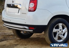 Защита заднего бампера d42+d42 RIVAL Renault Duster 2011-2015  R.4701.009