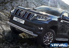 Защита переднего бампера d76+d57 RIVAL Toyota Land Cruiser 150 Prado 2017-  R.5721.001