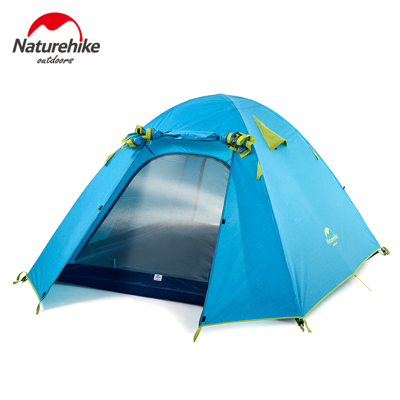 Палатка Naturehike P-Series 2-местная, алюминиевый каркас, голубая NH18Z022-P-2SBL