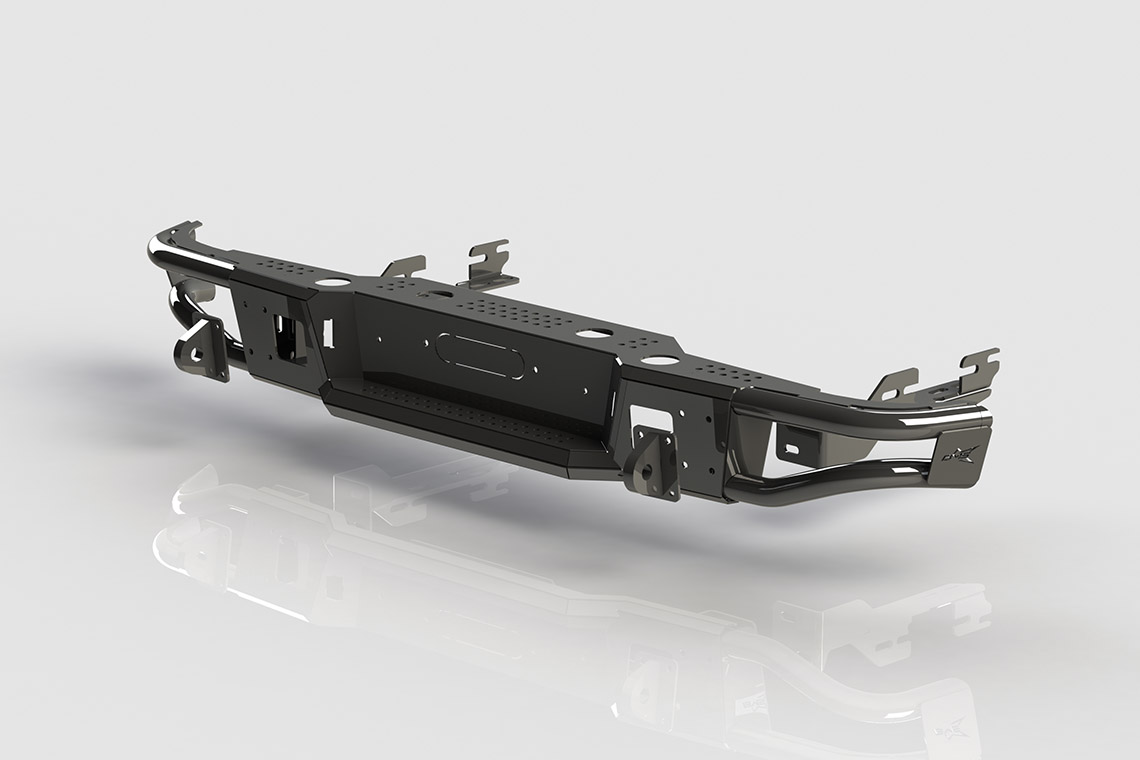 Бампер силовой задний BMS ALFA для Тойота Хайлюкс 2015-2020 BMS060038