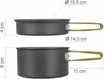 Набор посуды HELIOS 3-4 персоны. анодированный алюминий  CAMPSOR-301