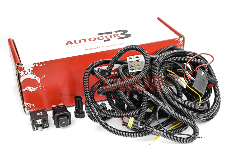 Комплект подключения электроблокировки на УАЗ с автоотключением (а/м с электронным спидометром) КПЭЭ