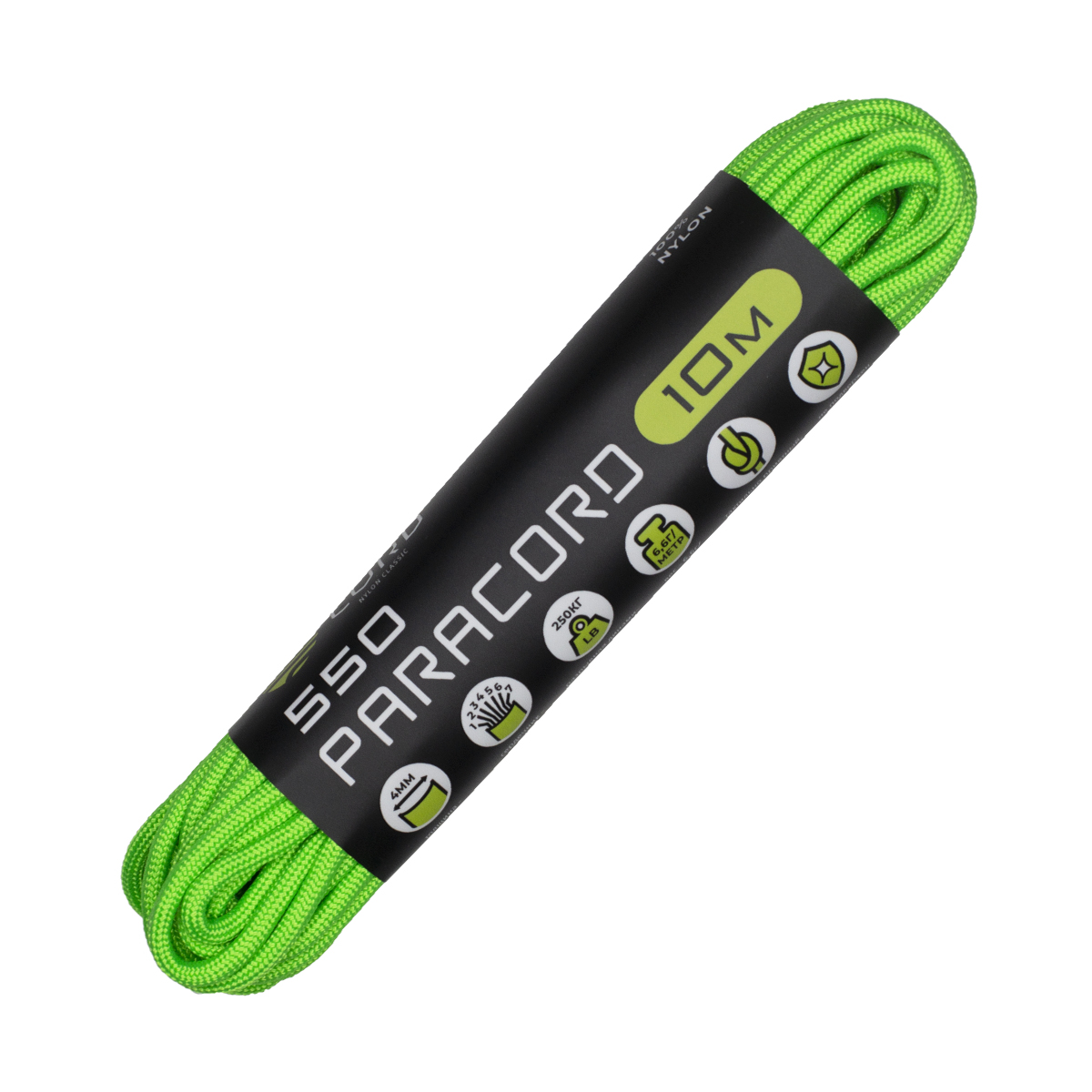 Паракорд 550 CORD nylon 10м (neon green)  550.N10.N.GR