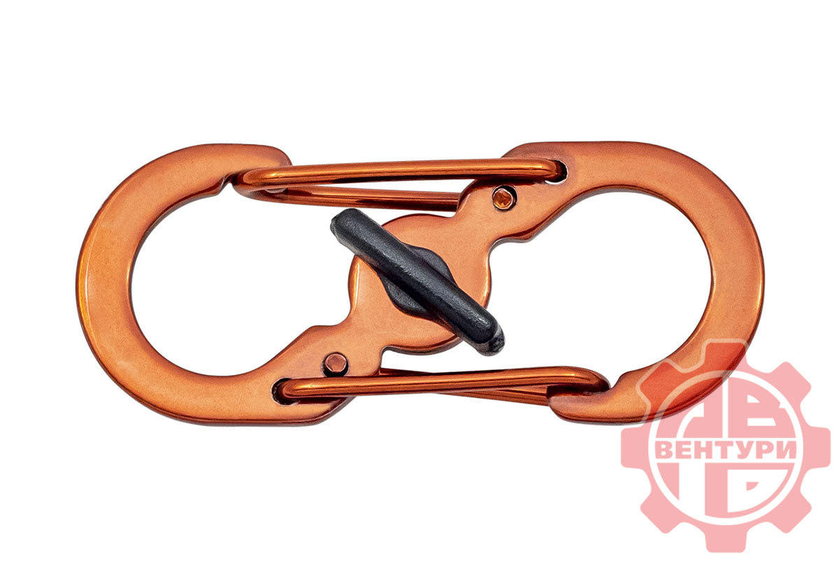 Карабин s-образный с блокировкой 36мм (red)  CRD.S.B.36.R