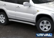 Защита порогов d76 RIVAL Chevrolet Niva 2009-  R.1004.008