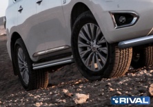Защита штатного порога d42 RIVAL Nissan Patrol 2014- R.4114.006
