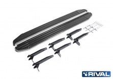 Порог-площадка "Premium" A193ALP + комплект крепежа RIVAL Volkswagen Amarok 2010-2016  A193ALP.5803.1