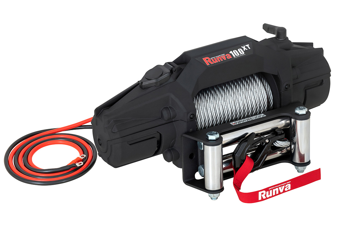 Лебёдка автомобильная электрическая 12V Runva 4500 кг стальной трос EWXT10000F