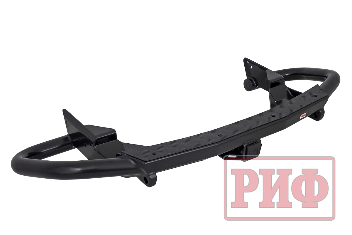 Бампер задний силовой/защита штатного бампера РИФ Haval H5 c квадратом под фаркоп RIF030-21170