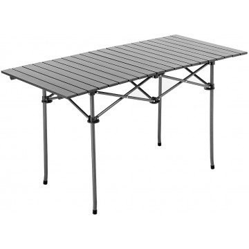 Стол складной Premier 120x55x65см., реечная столешница алюминий, с отделением под посуду  PR-MC-608