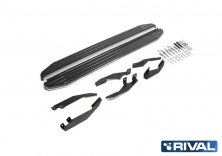 Порог-площадка "Premium" A173ALP + комплект крепежа RIVAL Ssang Yong Actyon 2010-2013-  A173ALP.5303.2