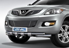 Защита переднего бампера d76+d57 с профильной защитой картера RIVAL Great Wall Hover H5 2011-2015 R.2008.001