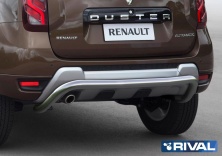 Защита заднего бампера d57 скоба RIVAL Renault Duster 2015-  R.4703.010