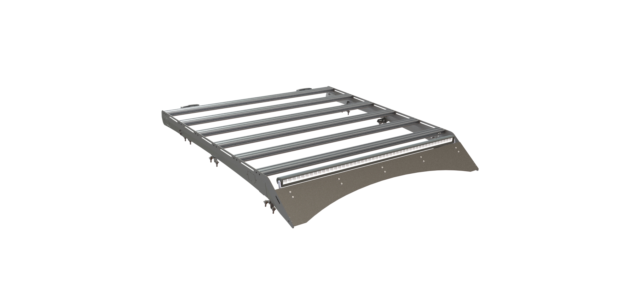 Багажник экспедиционный УСИЛЕННЫЙ STC Toyota Tundra Double Cab с дальним и задним светом  STC-TTDC-TRH-L1L2