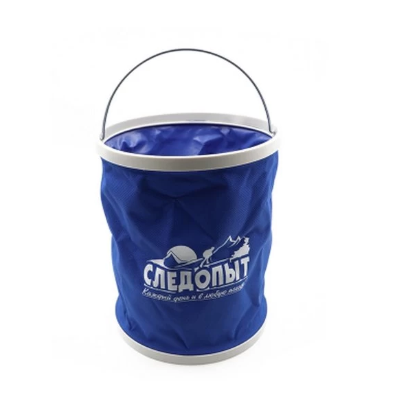 Ведро СЛЕДОПЫТ складное, синее, 13 л, в чехле  PF-CT-F15