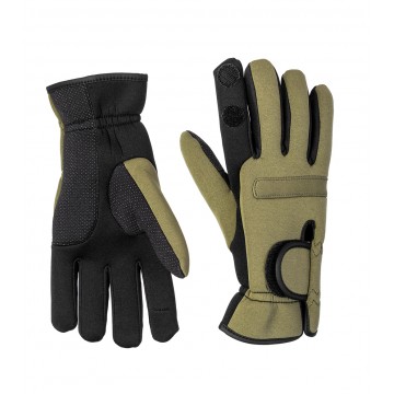 Перчатки рыбацкие HELIOS неопрен, хаки размер L  HS-HY-D14-L