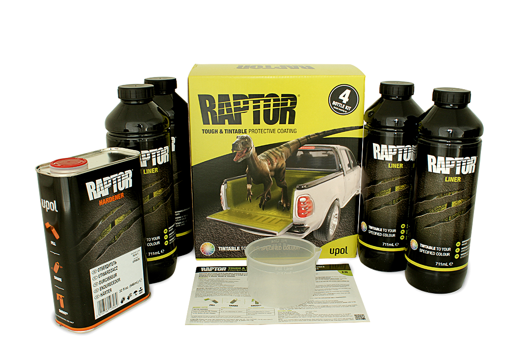 Покрытие защитное повышенной прочноcти RAPTOR, колеруемое, с отвердителем 2K U-POL 4л+1л RLT/S4