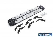 Порог-площадка "Bmw-Style" D193AL + комплект крепежа RIVAL Toyota Hilux 2015-  D193AL.5708.1