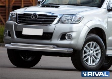 Защита переднего бампера d76+d42 RIVAL Toyota Hilux 2011-2015  R.5711.005