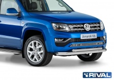 Защита переднего бампера d76+d57 RIVAL Volkswagen Amarok 2016-  R.5804.003