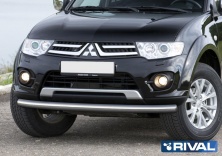 Защита переднего бампера d76 RIVAL Mitsubishi Pajero Sport 2008-2013-2016  R.4007.001