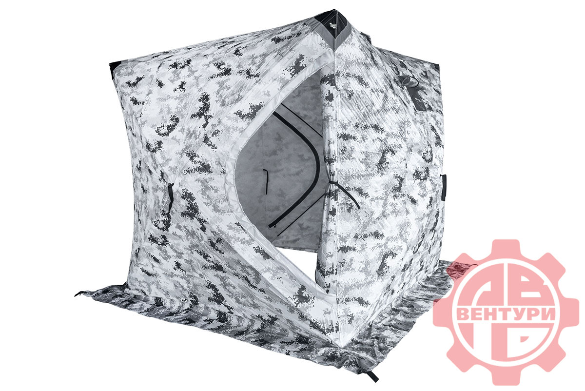 Палатка зимняя Улов КУБ утепленная., пиксель-зима 200*200*210см.  2001